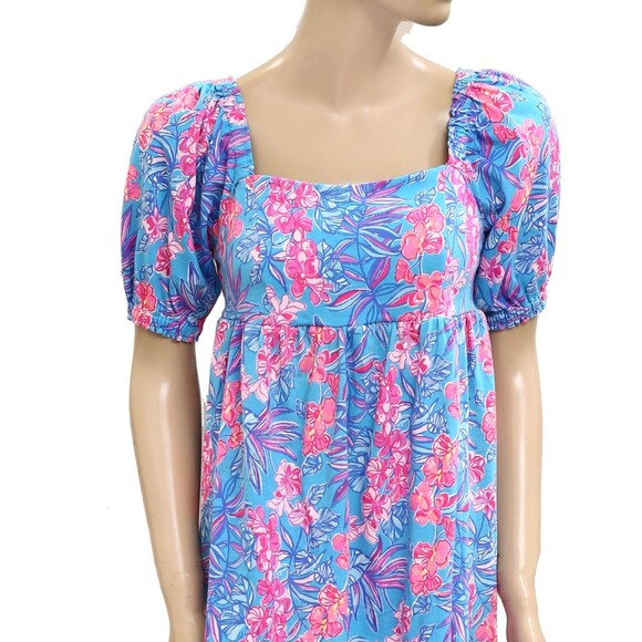 Lilly Pulitzer Delaney Short Sleeve Mini Dress Cumulus Blue Printed S-4 279936 - Picture 13 of 15